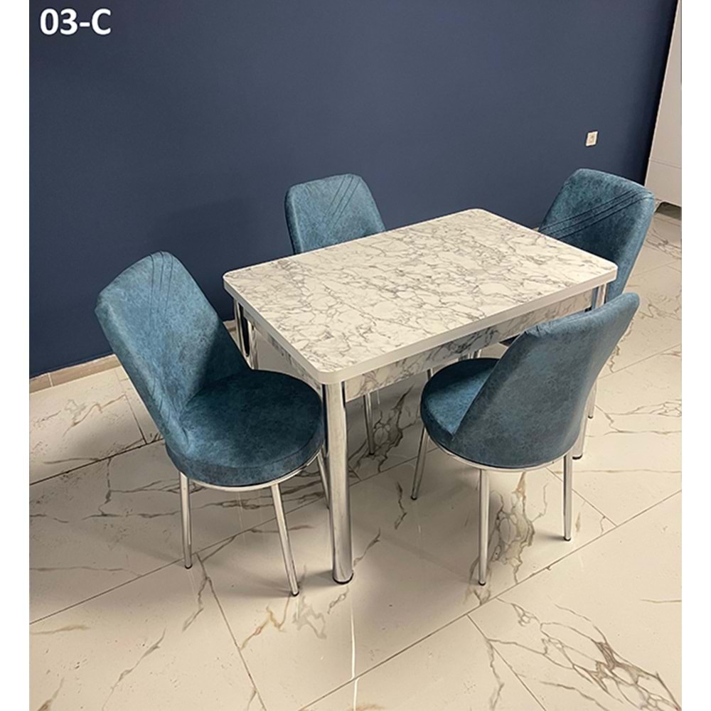 Gold 4 Kişilik Masa Takımı - Ahşap