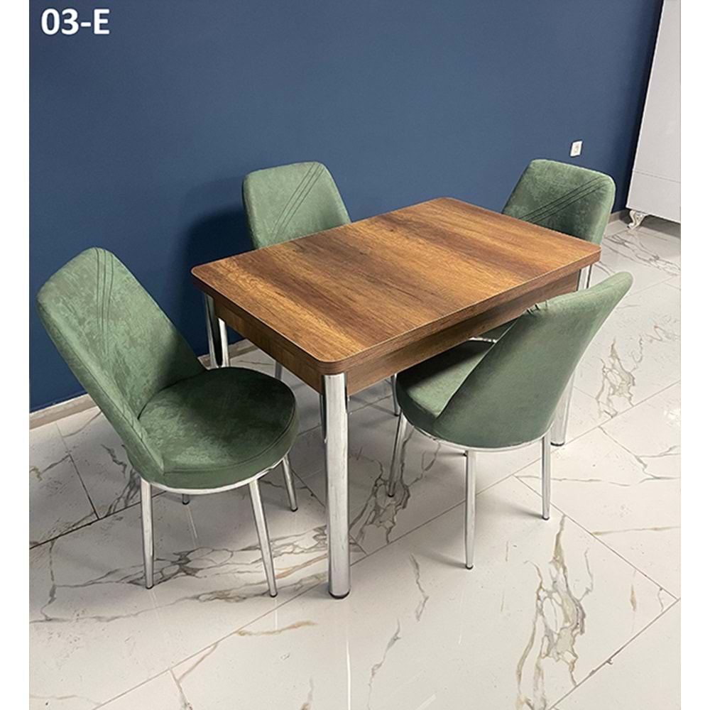 Gold 4 Kişilik Masa Takımı - Ahşap