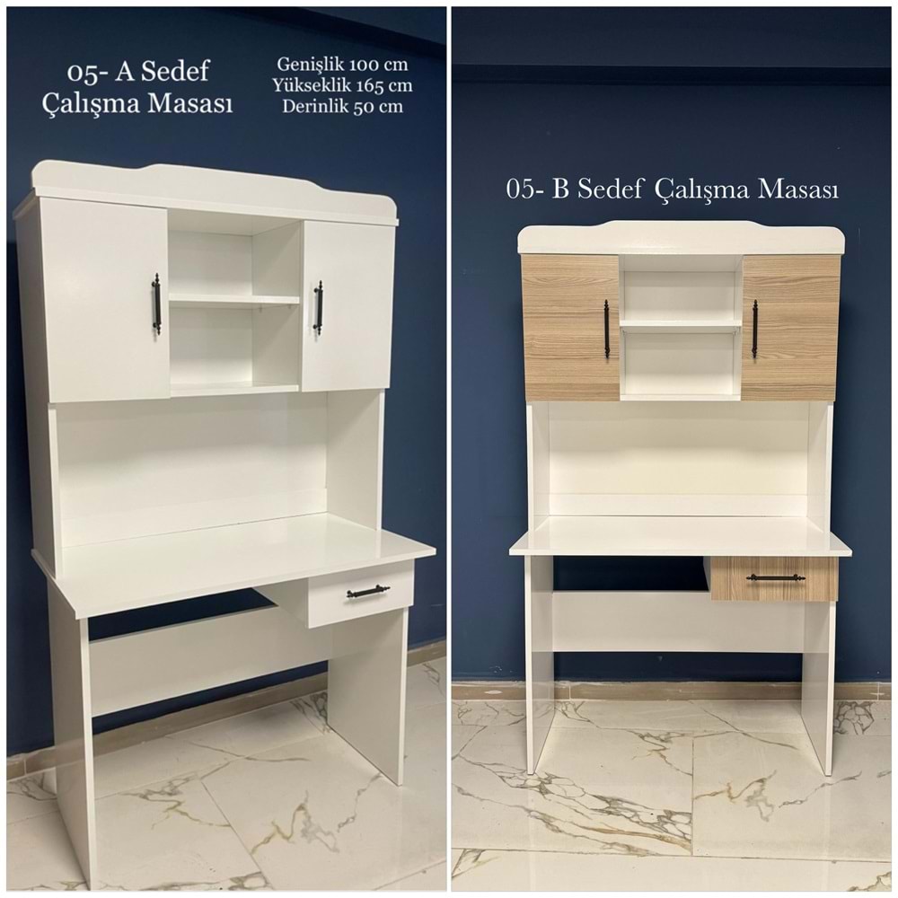 Sedef Kitaplıklı Çalışma Masası