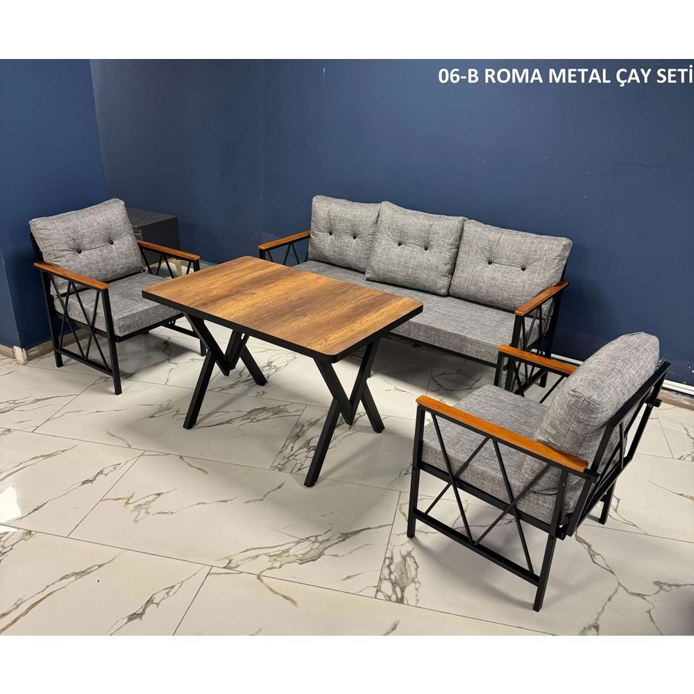 Roma Metal Çay Seti Lüx