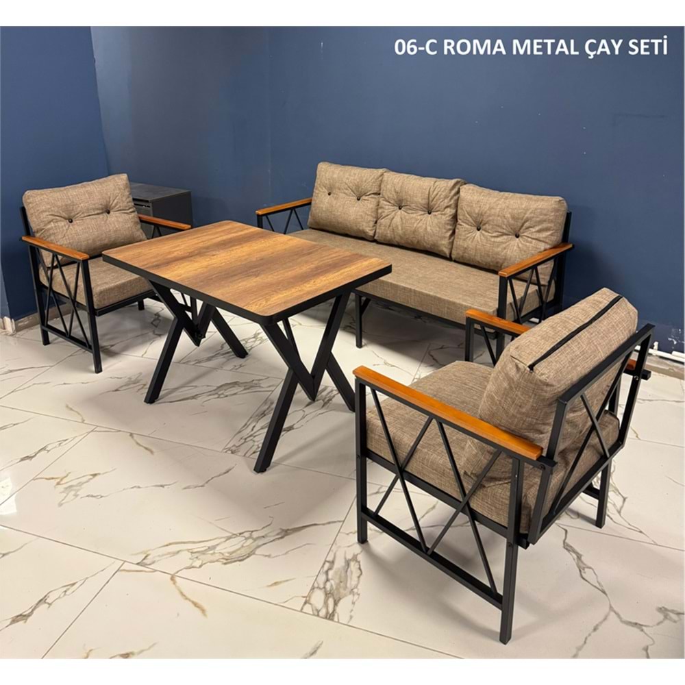 Roma Metal Çay Seti Lüx