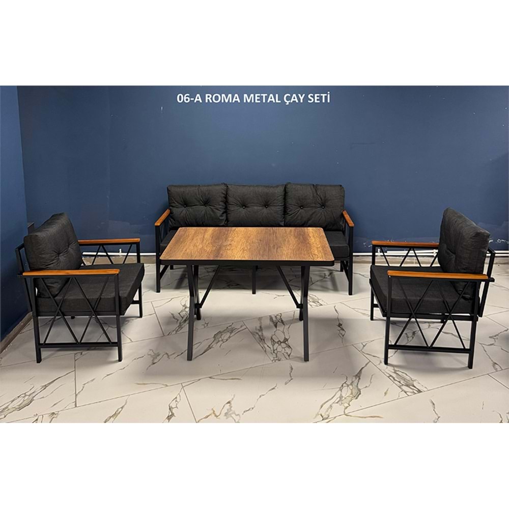 Roma Metal Çay Seti Lüx