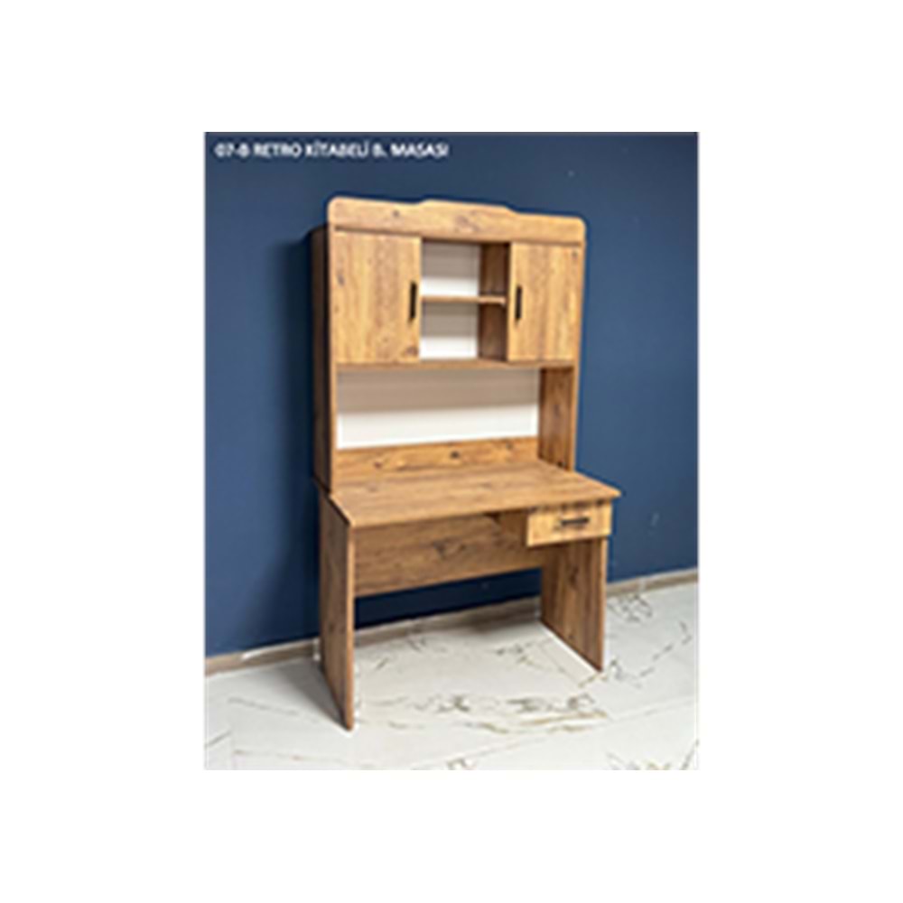 Retro Kitaplıklı Çalışma Masası