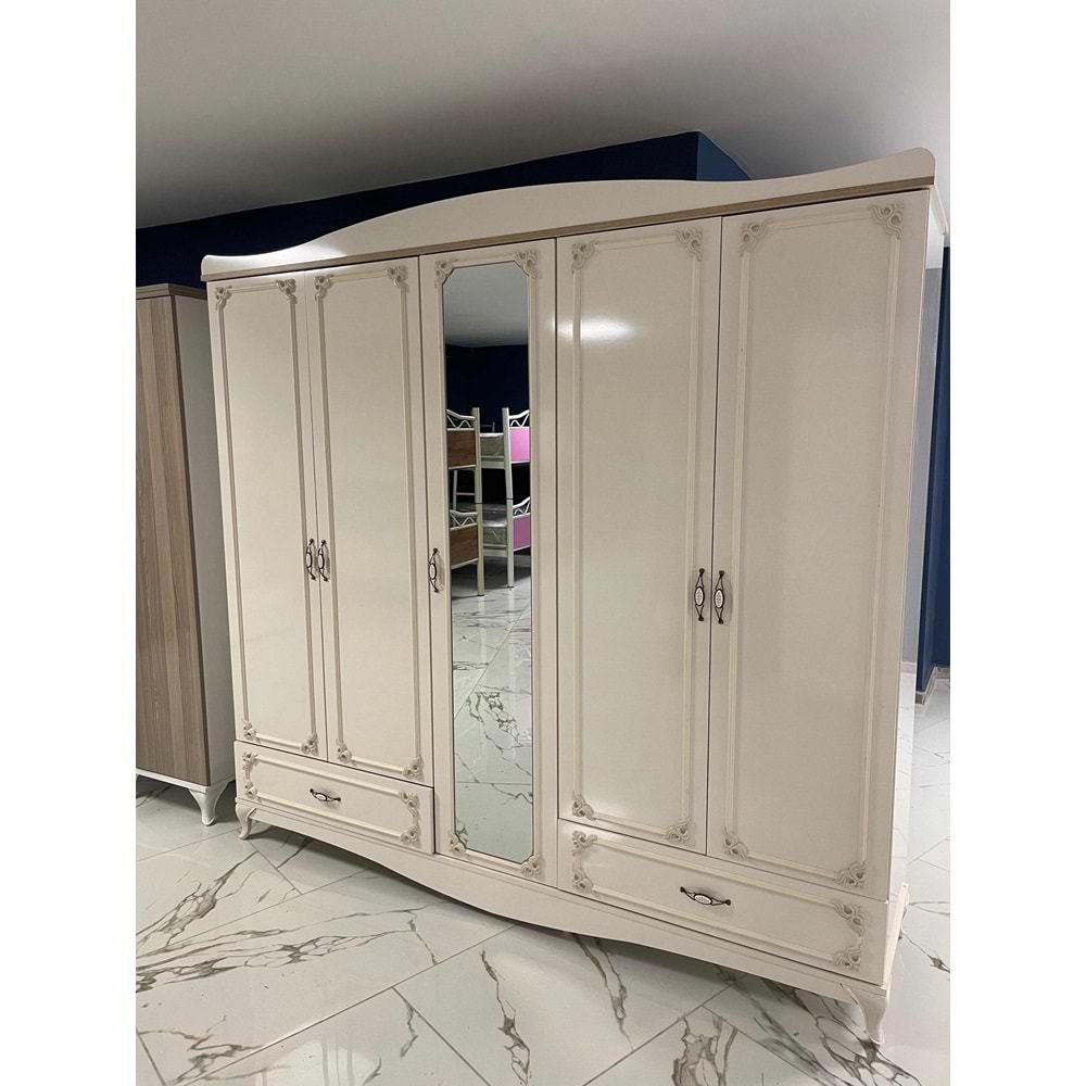 DMC Sude 5 Kapaklı MDF Gardırop