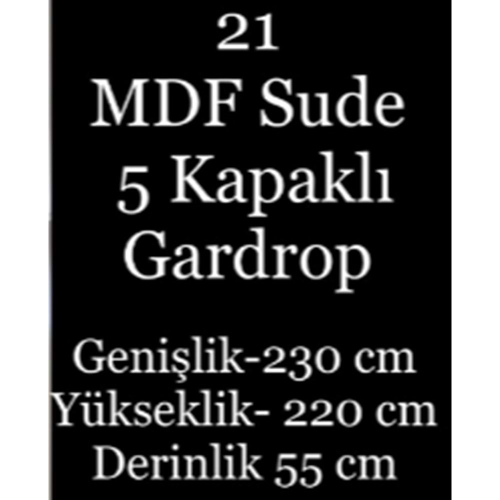 DMC Sude 5 Kapaklı MDF Gardırop