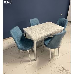 Gold 4 Kişilik Masa Takımı - Ahşap