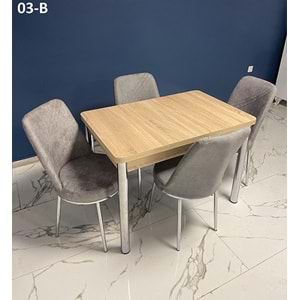 Gold 4 Kişilik Masa Takımı - Ahşap