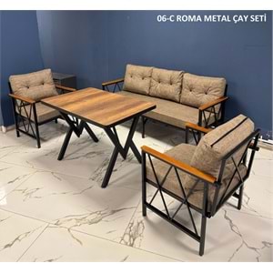 Roma Metal Çay Seti Lüx