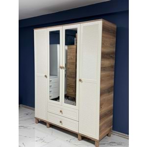 Zümrüt 4 Kapaklı MDF Gardırop