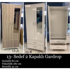 Sedef 2 Kapaklı Gardırop