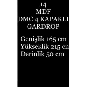 DMC Damla 4 Kapaklı MDF Gardırop
