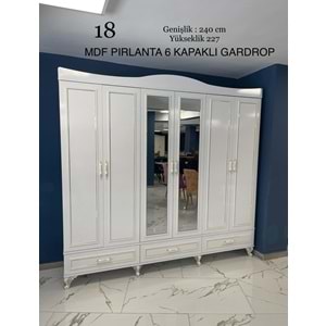 Pırlanta 6 Kapaklı MDF Gardırop