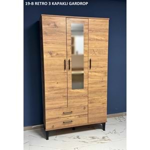 Retro 3 Kapaklı Gardırop
