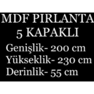 Pırlanta 5 Kapaklı MDF Gardırop