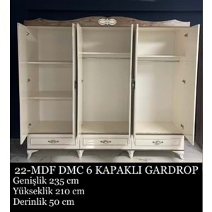 DMC 6 Kapaklı MDF Gardırop