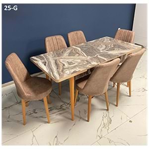 Sedef Ahşap Gold Masa Takımı