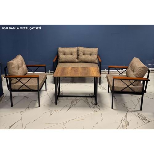 Damla Metal Bahçe Çay Seti