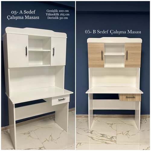 Sedef Kitaplıklı Çalışma Masası