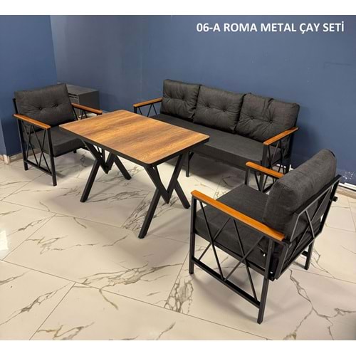Roma Metal Çay Seti Lüx