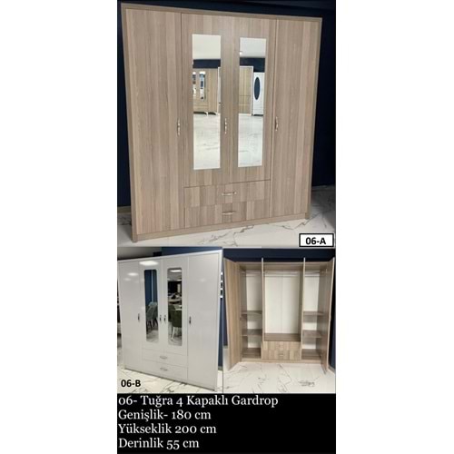 Tuğra 4 Kapaklı Gardırop