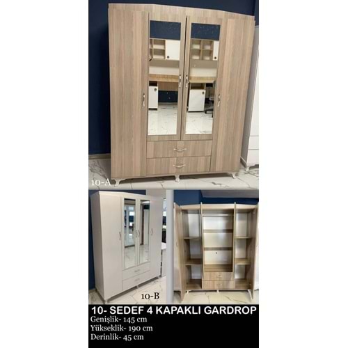 Sedef 4 Kapaklı Gardırop