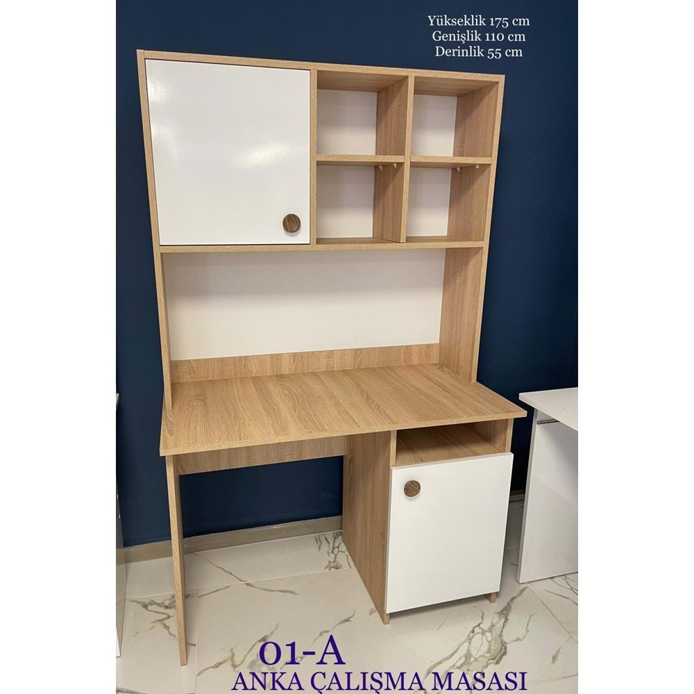 Anka Kitaplıklı Çalışma Masası