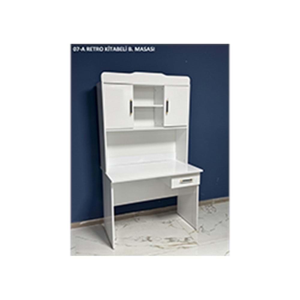 Retro Kitaplıklı Çalışma Masası