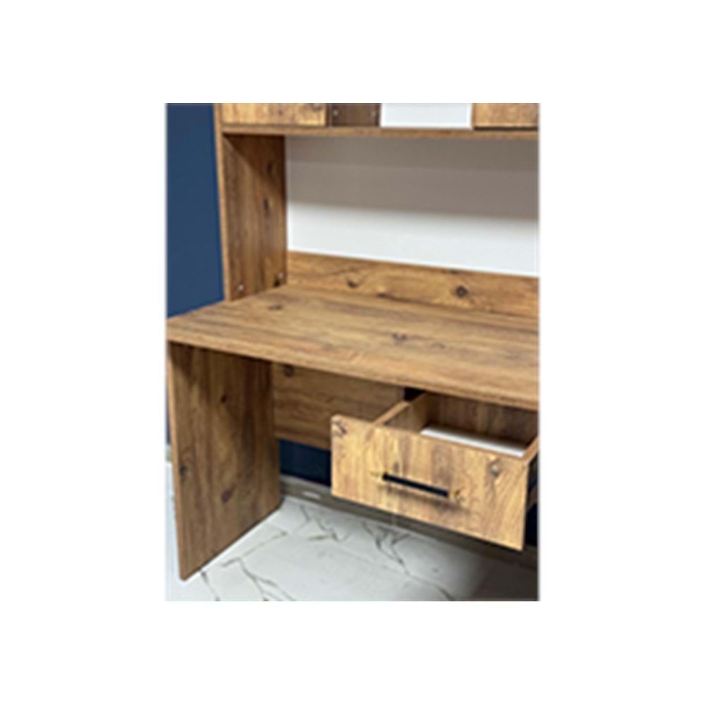 Retro Kitaplıklı Çalışma Masası