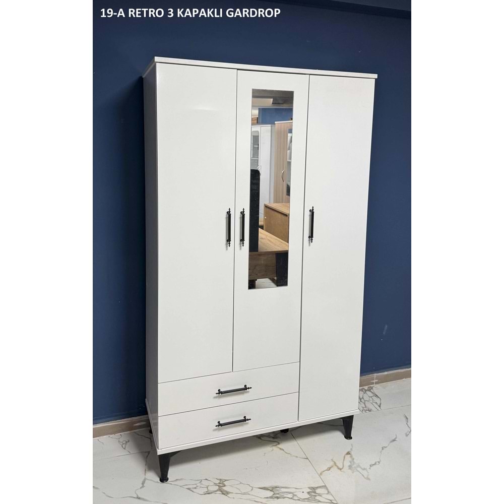 Retro 3 Kapaklı Gardırop