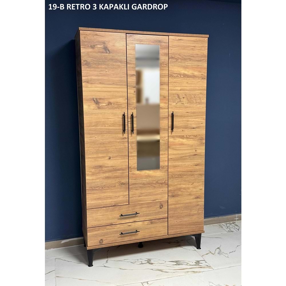 Retro 3 Kapaklı Gardırop